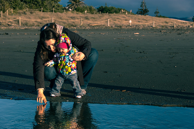 Mother child reflection